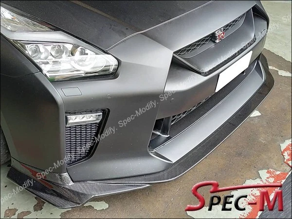 Parachoques delantero de carbono real estilo CF VRS labio inferior ajuste Nissan GT-R GTR R35 2017+ Foto 3 de 3