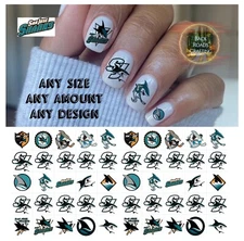 San Jose sharks Hockey Waterslide Nail Decals Set Of 50  Instructions &