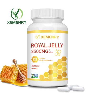 XEMENRY Cápsulas de Jalea Real 2500 mg - Salud del Corazón, Impulso Inmunológico, Apoyo Antioxidante