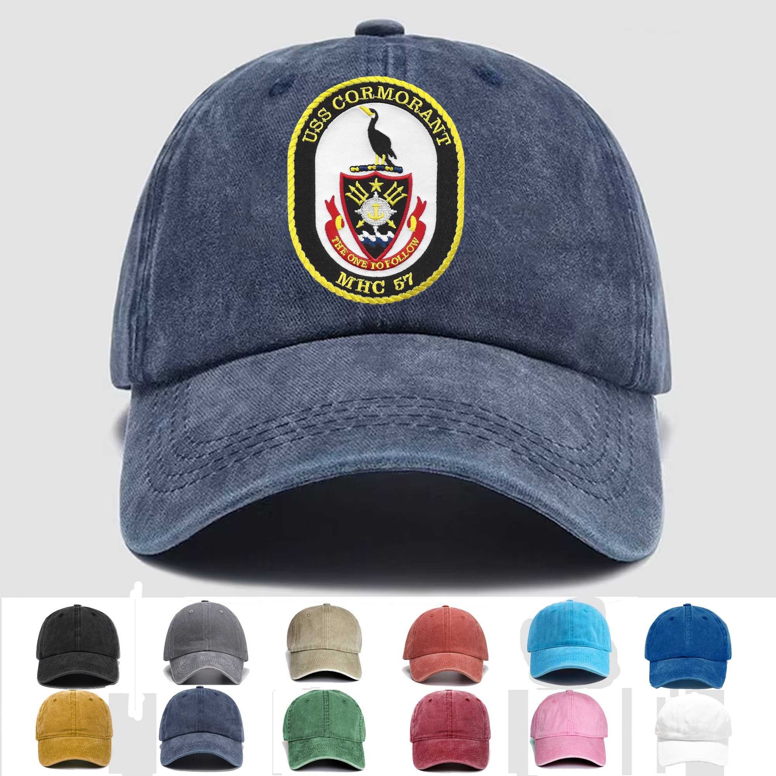 Custom Embroidered Hat MHC-57 USS Cormorant, Veteran Cap, Trucker Hat, Gift Idea