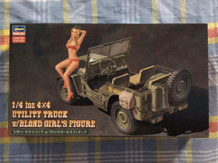 限定品 ハセガワ 1/24 ウィリス・ジープ MB w/ブロンドガール