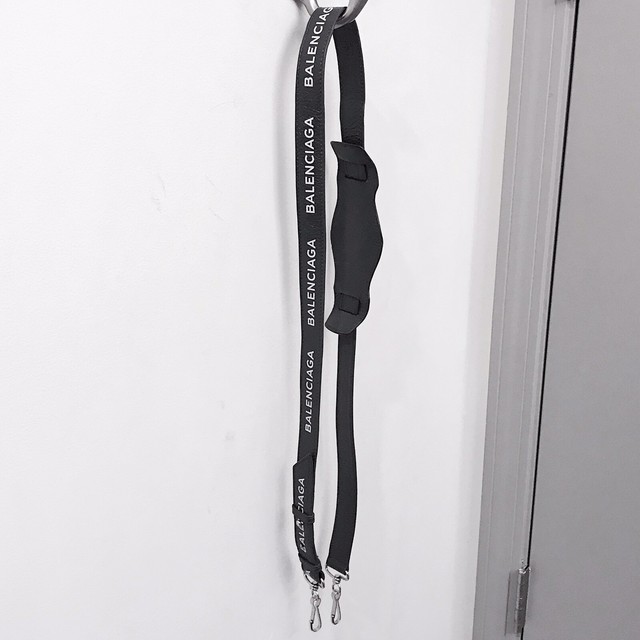 balenciaga logo shoulder strap