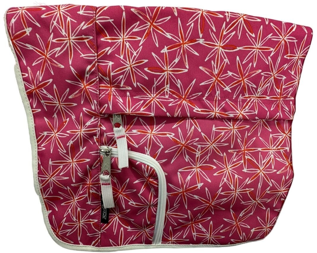 jansport womens laptop messenger bag Jansport Messenger Bag Pink Canvas Floral Daisies Laptop Adjustable Strap  Pocket