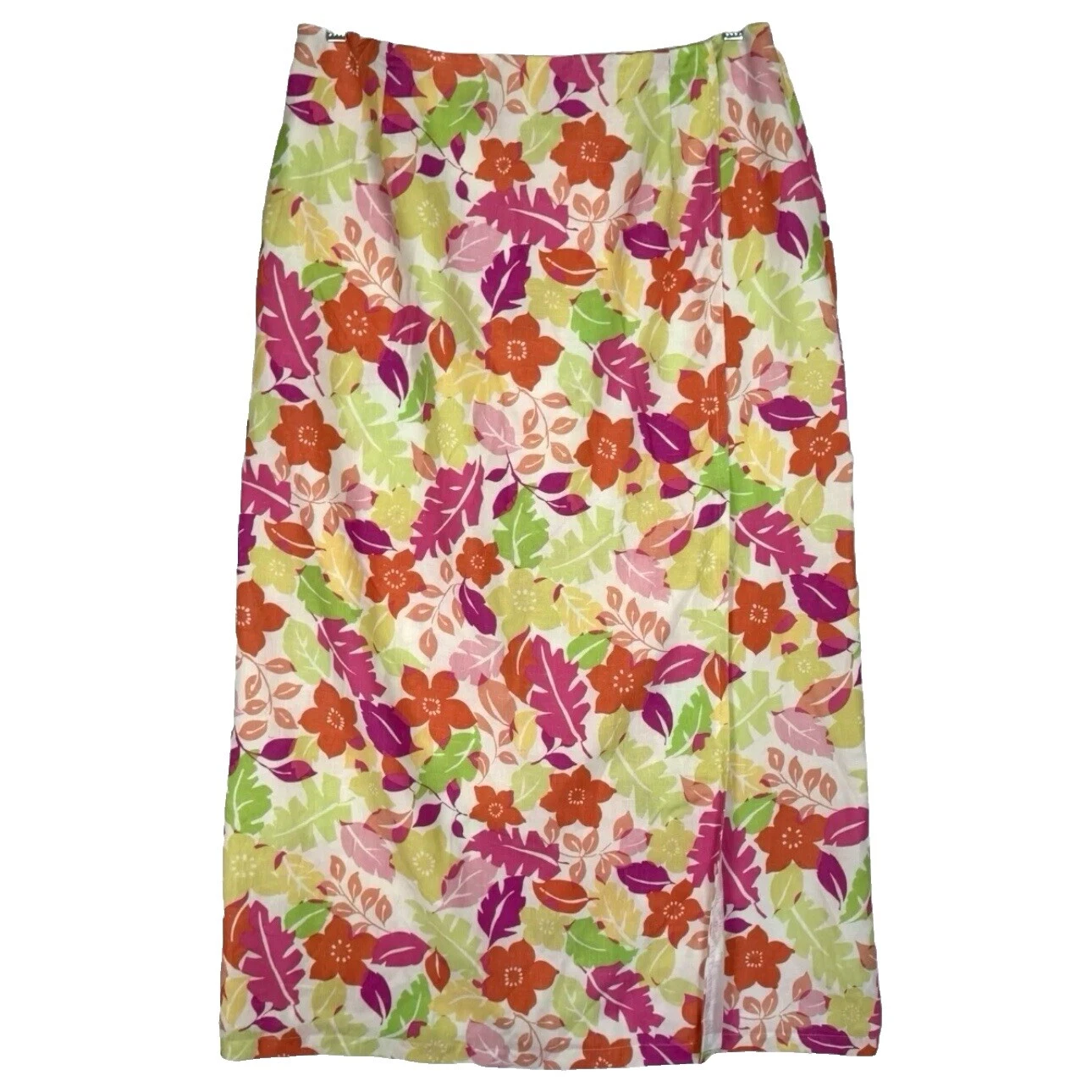 Saias femininas Floral Envoltório de Linho