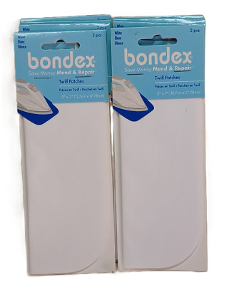 Wrights Bondex White Twill 2pack 5''X7'' Iron-On Patches