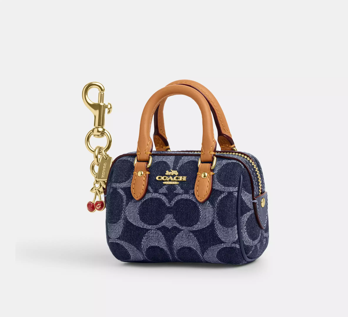 NWT Coach Mini Rowan Bag Charm In Signature Denim CZ083 | eBay