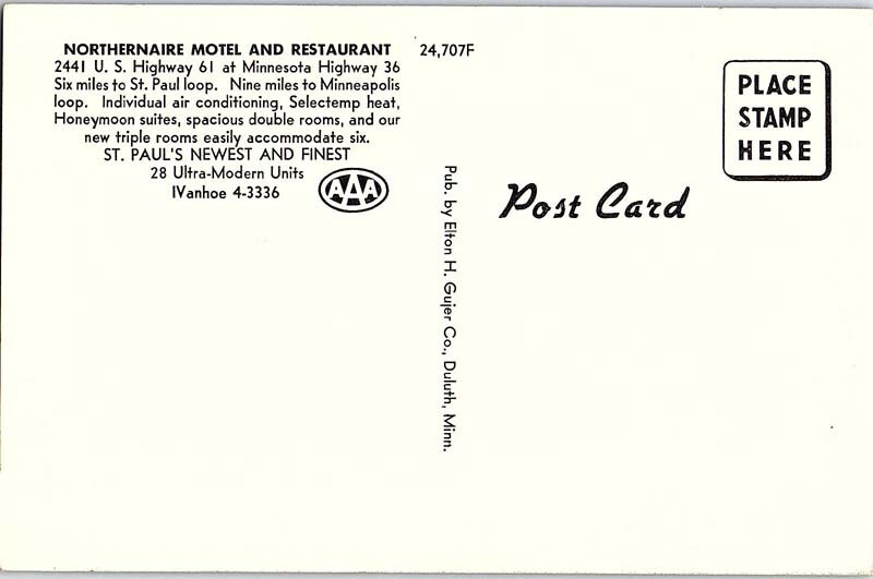 Postcard RESTAURANT SCENE Minneapolis St. Paul Minnesota MN 10/19