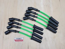 Ton's Performance Lime Green 8mm 9" Spark Plug Wire Set GM LS Camaro Corvette
