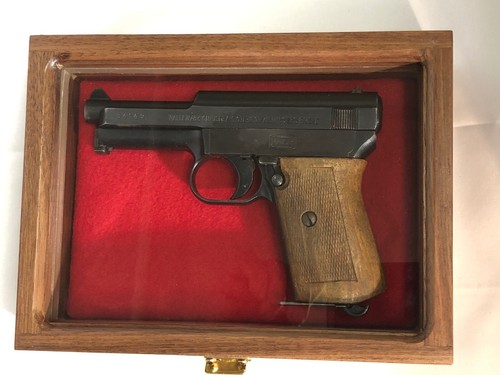 PISTOL GUN PRESENTATION CASE GLASS TOP WOOD BOX FOR MAUSER 1934 GERMAN FIREARM - 第 5/12 張圖片