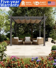 ✔️10x10 Ft Aluminum Pergola Outdoor Pergola with Adjustable Canopy for Backyard