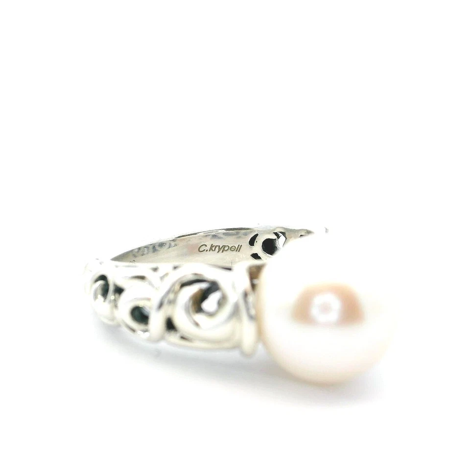 Anillo de perlas de plata Charles Krypell Foto 2 de 4