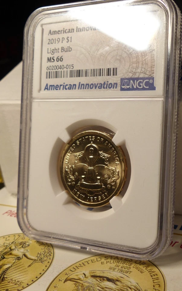 Innovation  2019-P  NJ Light Bulb NGC MS66 - Image 2 of 4