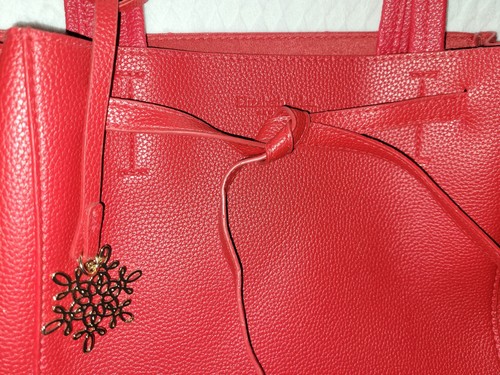 New Red Tote Elizabeth Arden Shoulder Bag Purse Gold SnowflakeChristmasOrnament - 第 10/12 張圖片
