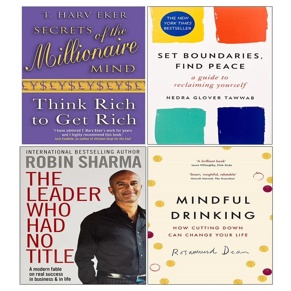 Millionaire Mind,Set Boundaries Peace,Mindful Drinking,Leader Who Had 4 Books