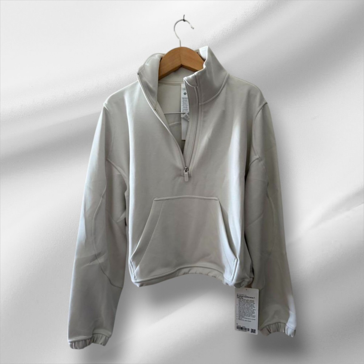 新品 Lululemon Softstremeハーフジップ 6 M サイズ　白 Lululemon Brushed Softstreme Ribbed Half Zip - White Opal