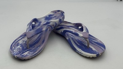 Crocs Kadee II Flip Flop Sandals Womens 9 Marbled Purple 208331-5PT