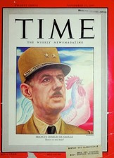 Original 1947 TIME Cover Only: Ft. FRANCE S CHARLES OF GAULLE #Collectives