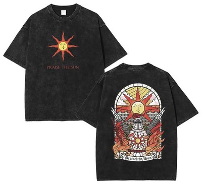 Arcade Anime Dark Souls Praise The Sun T-shirt Man Women Harajuku O-neck