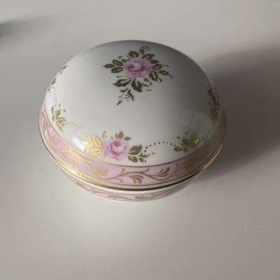 Dose mit Deckel, Porzellan,  Bellevue , AK Kaiser Porzellan , 22, rosa Blumen