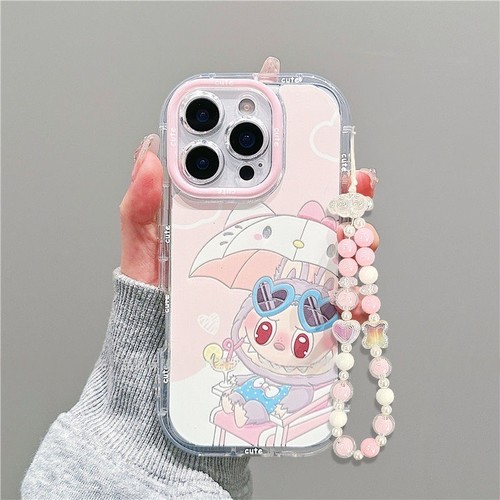 Cute Holiday Labubu Phone Case For iPhone 12 13 14 15 16 Pro Max+Bracelet - 第 10/13 張圖片