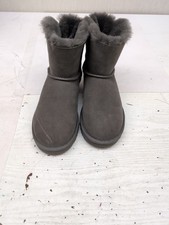 UGG Women's Mini Bailey Bow II Sheepskin Casual Boots Grey Sz 6 GL26