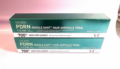 Lot of 2: VT Reedle Shot PDRN Hair Ampoule 700dL Cica Hyalon 0.50 fl oz