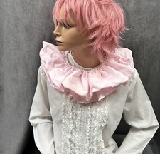 Vtg Pink clown Ruff costume ruffle collar