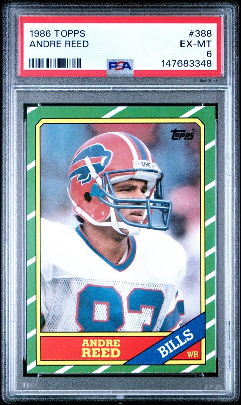147683348 Andre Reed 1986 Topps #388 Rookie RC PSA 6