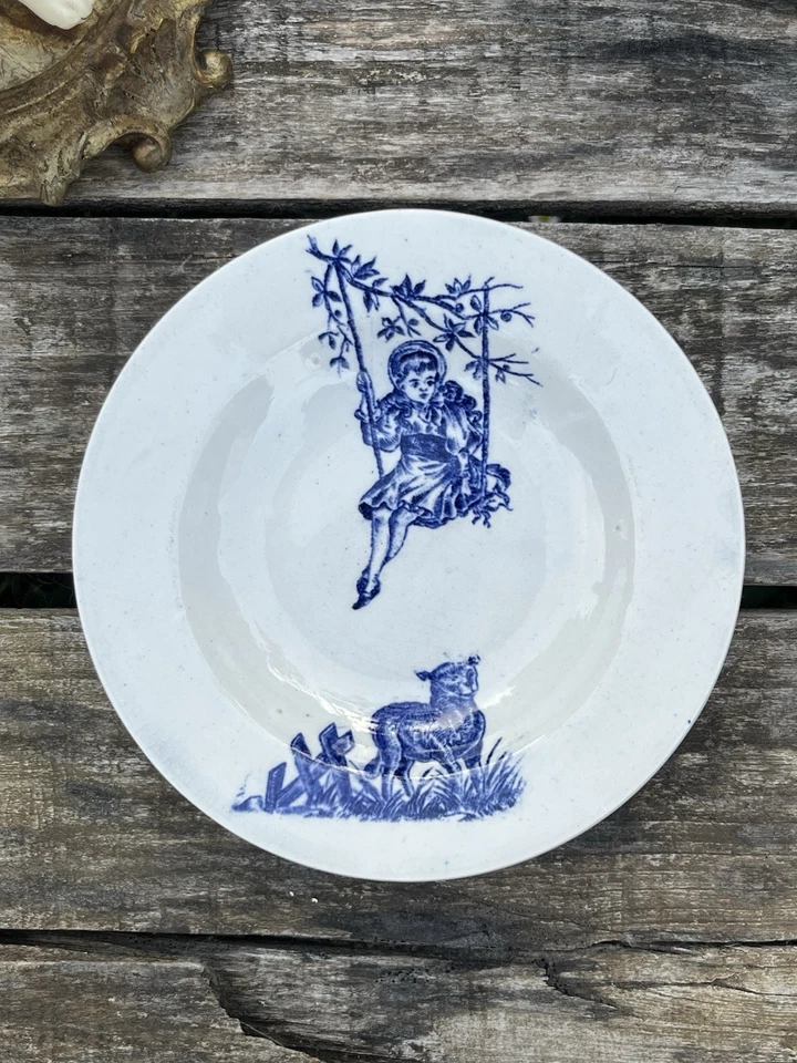 2 Assiettes de dînette - Luneville ? - Faïence - XIXème - Photo 2/4