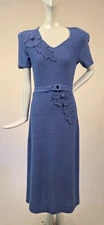 HAND LOOMED VINTAGE 1940’S KNIT DRESS W LAME DETAILED FLORALS