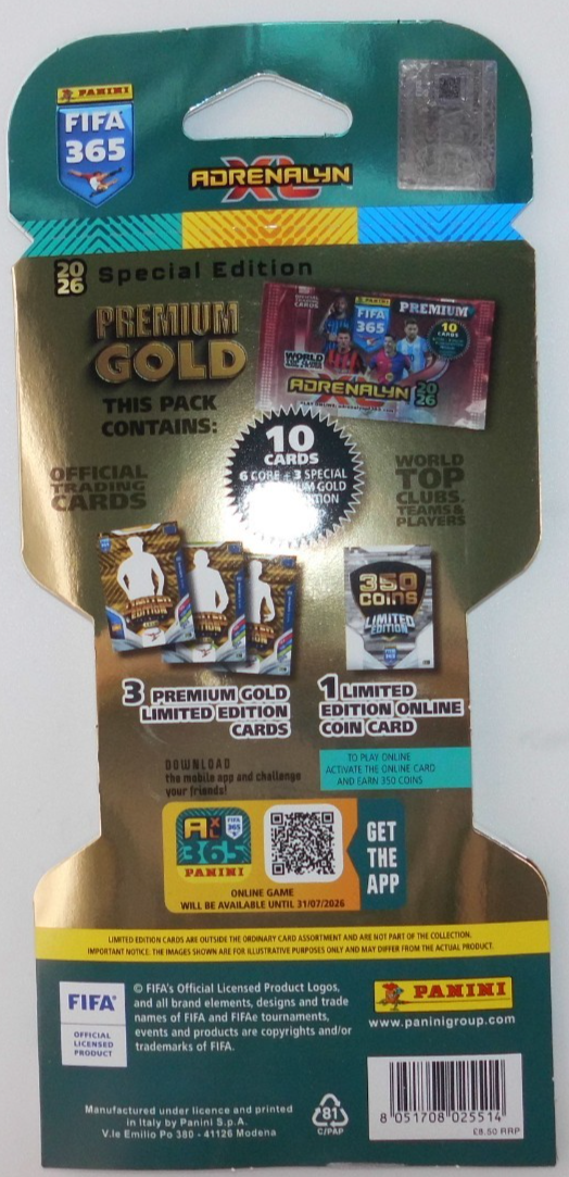 Panini FIFA 365 Adrenalyn XL 2026 Premium Gold Special Edition