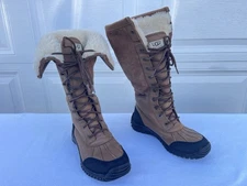 Ugg Adirondack Tall Winter Snow Boots Womens 5498 Brown Sz 8.5 Lace Up