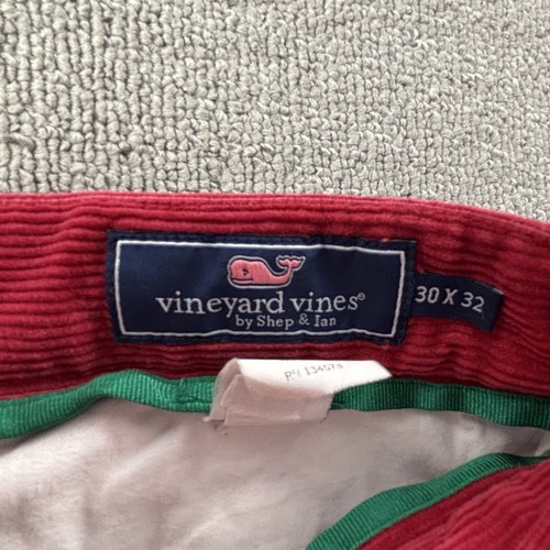 Vineyard Vines Pants Adult Size 30W 32L Red Corduroy Trousers Casual Men's - Picture 13 of 15