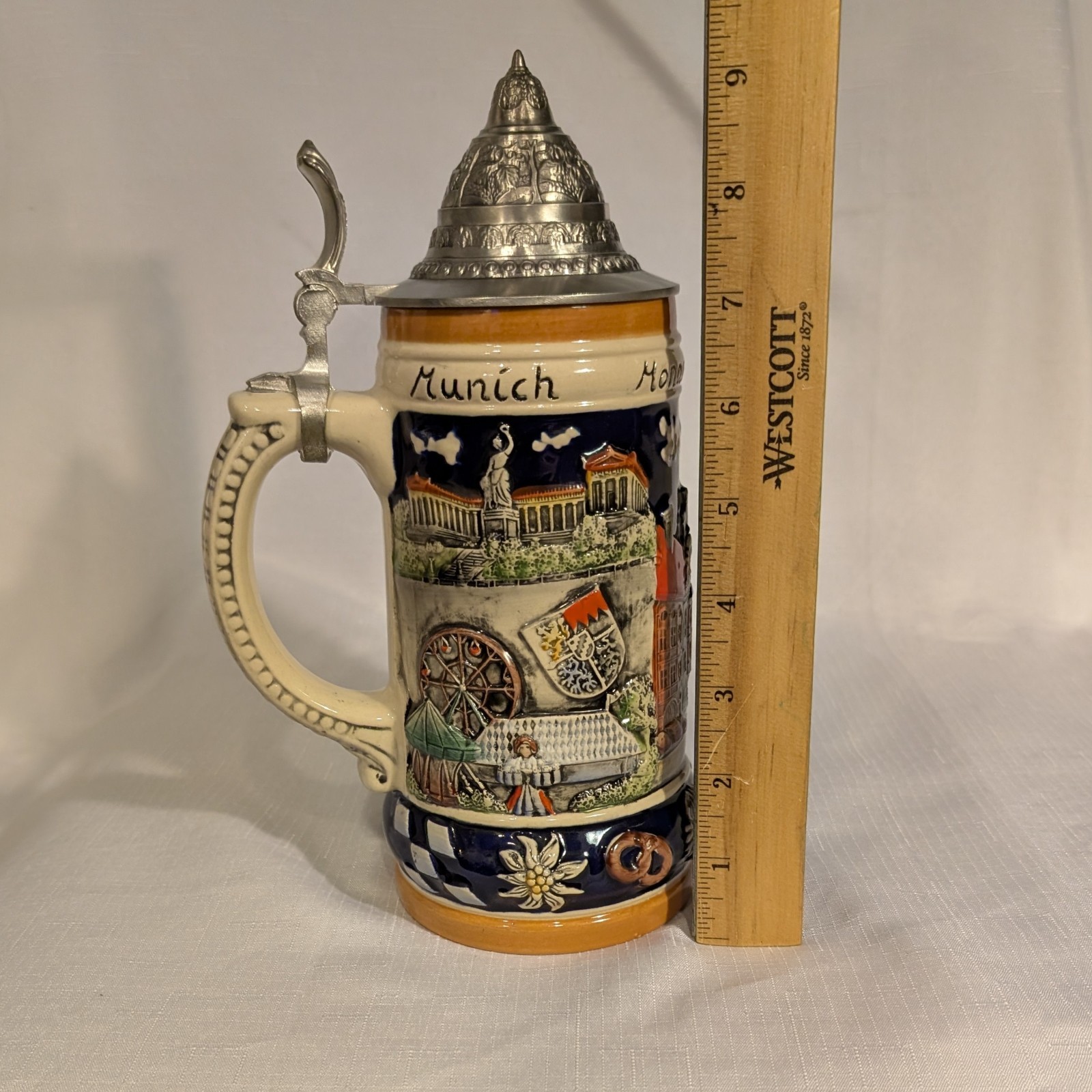 GerZ Beer Stein With Lid Munich Monaco de Baviera Munchen