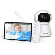 Baby Monitor with Camera and Audio, No WiFi Baby Monitor with 5" 720P HD