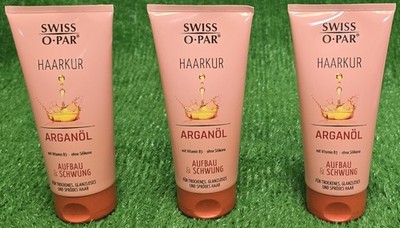 (24,17 /L) 3x200ml Swiss  ARGANÖL HAARKUR für trockenes glanzloses Haar