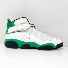 Nike Boys Air Jordan 6 Rings 323419-131 White Basketball Shoes Sneakers Size 5Y