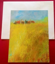 "Horses' On The Mesa", (1) Leanin' Tree Blank Inside Card, New With (1) Envelope