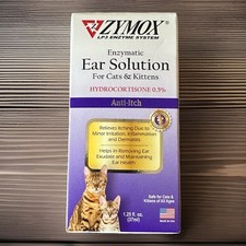 ZY MOX ENZYMATIC EAR SOLUTION ANIT-ITCH CATS & KITTENS 1.25 oz 02/28 FREE S/H