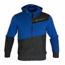 Boys Spyder Full Zip Hoodie Blue Gray Ski Athletic Size M 10 12