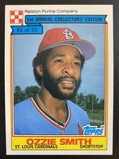 1984 Topps Ralston Purina Ozzie Smith #2 - Cereal Box Premium - 10+ Ship FREE!!!