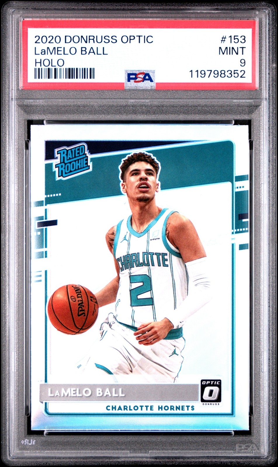 2020-21 Panini Donruss Optic Basketball LaMelo Ball #153 RC Rookie Holo PSA 9