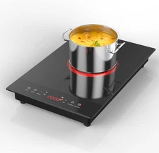 Electric Cooktop Single Burner 12 Inch Electric Stove Top Touch Control 2000W