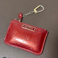 Louis Vuitton Vernis Pochette Cles NM Key Pouch Coin Case Red CA2112 Used
