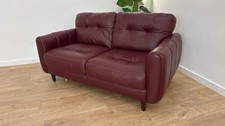 Sofology The Bexley 2 Seater Leather Sofa in Caruso Maroon