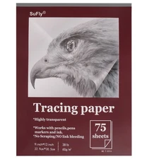 Tracing Paper for Drawing, 9 X 12'' Tracing Paper Pad, 75 Sheets Transparent ...