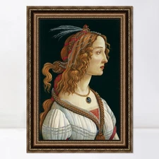 Framed Canvas Art Giclee Print Idealized Portrait of a Lady by Sandro Botticelli