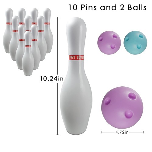 Kids Light up Bowling Ball Toys Set,Bowling Pins Toy Game with 10 Pins & 2 Ba... - Picture 3 of 7
