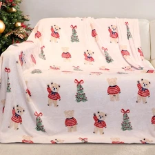 GOGREEN 300 GSM Soft Christmas Throw Blanket Christmas Decor Christmas Decor