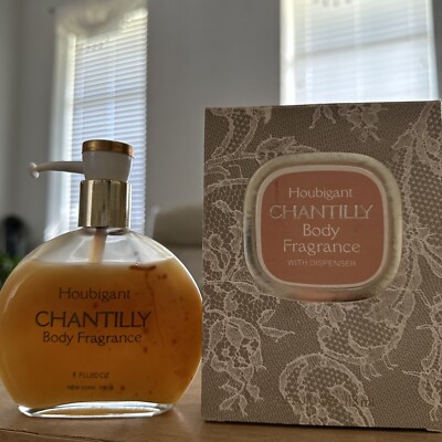 Vintage Houbigant Chantilly Body Fragrance with Pump Dispenser 4FL RARE 